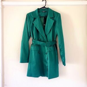 NEW Nasty Gal Green Satin Blazer Dress